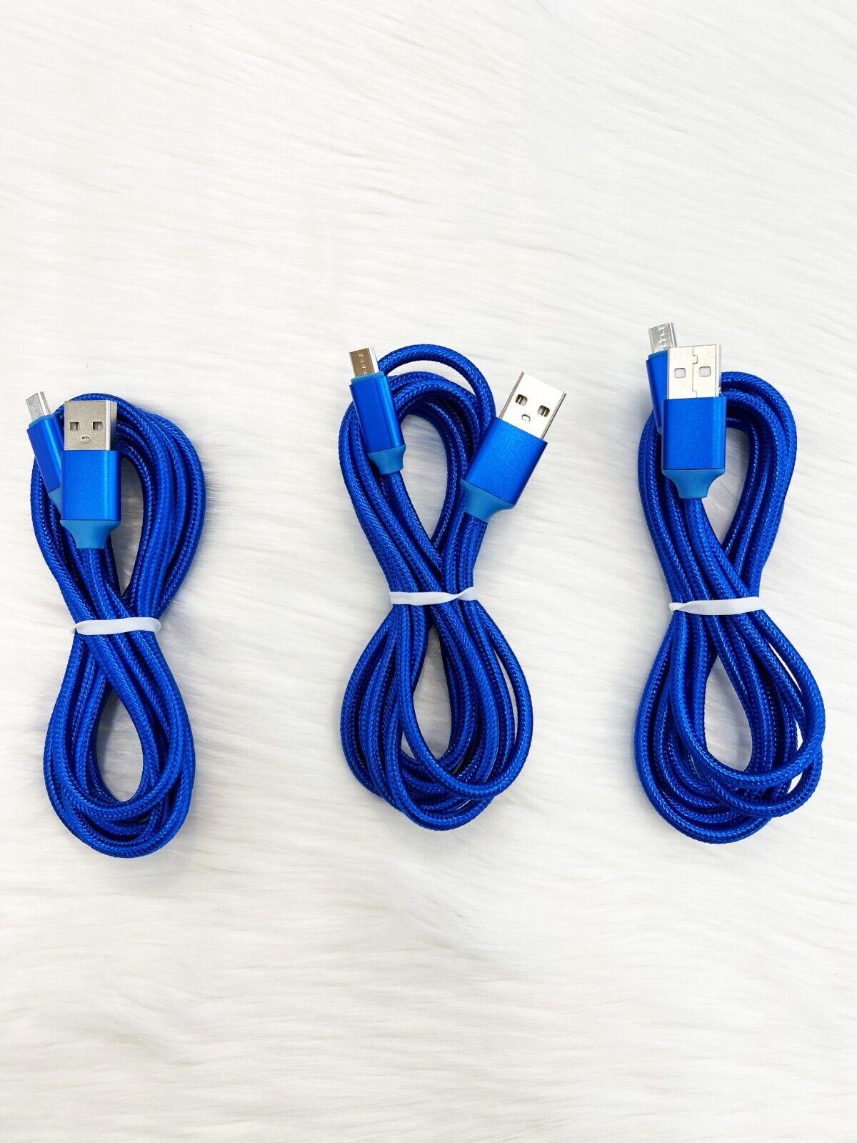 3 Pack 6ft 10ft Micro USB V9 to USB Fast Quick Charging Charger Cable Cord Blue