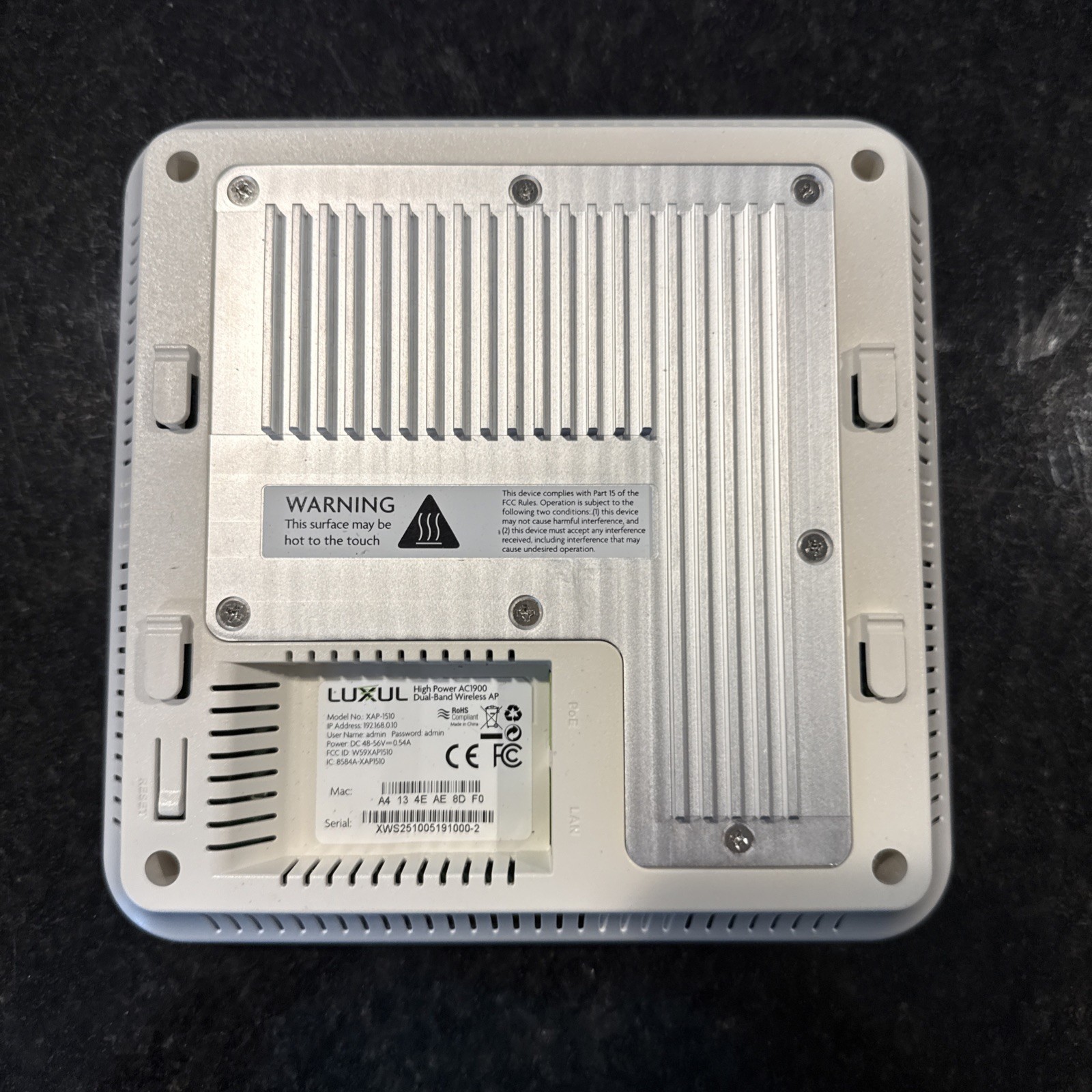LUXUL XAP 1510 1900Mbps AC Wireless Access Point - WORKING - -  -