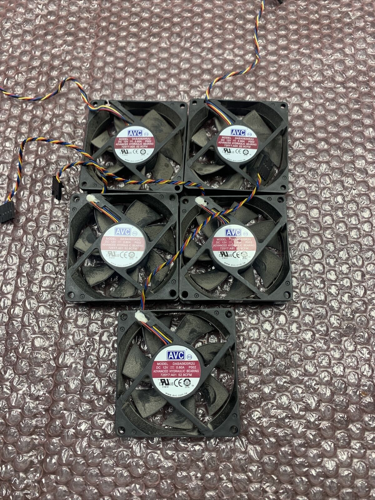 Used Lot of 5  AVC DASA0820R2U Graphics card cooling fan DC12V 0.60A 