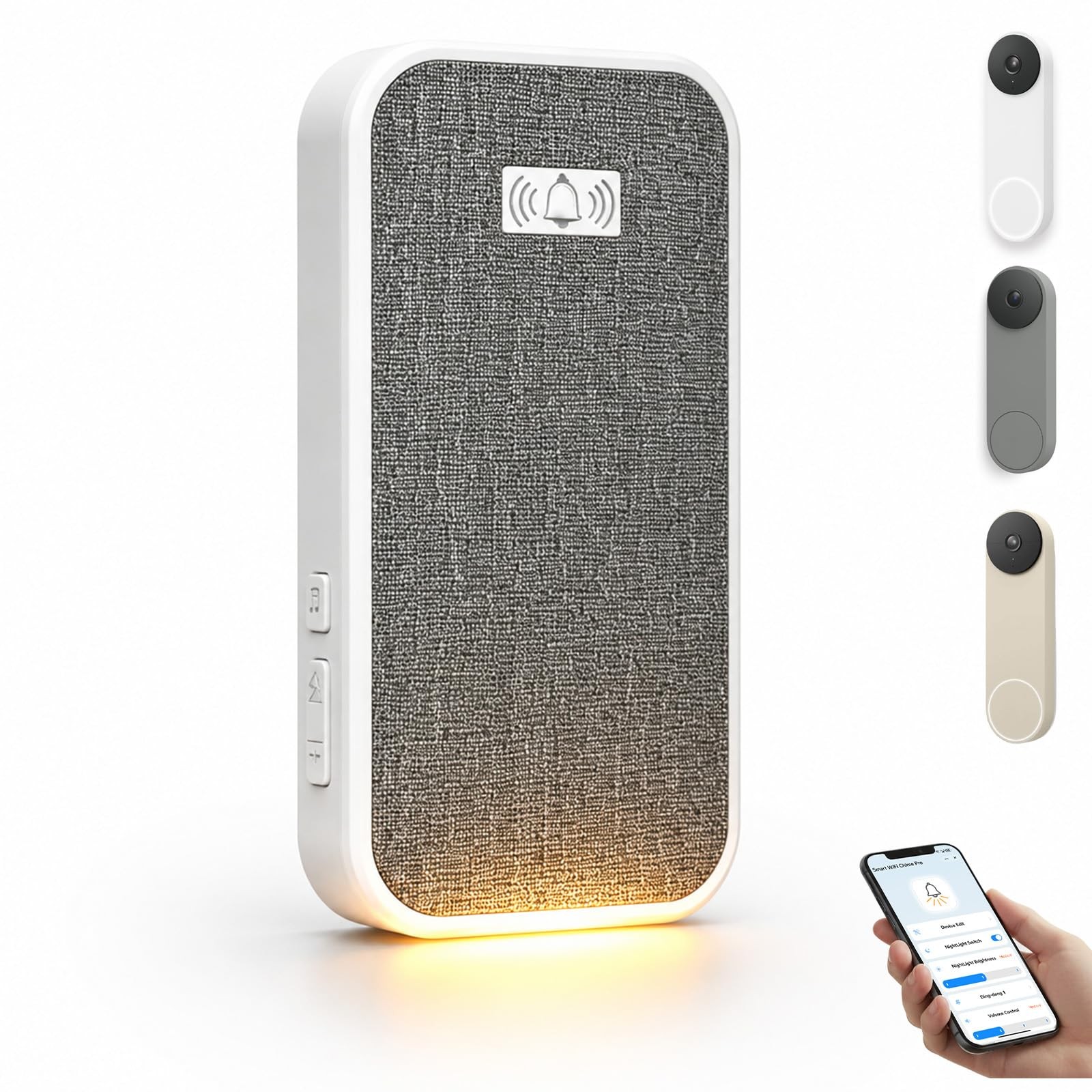 Wireless Doorbell Chime Pro with Night Light, Dual-Band WiFi 2.4/5GHz