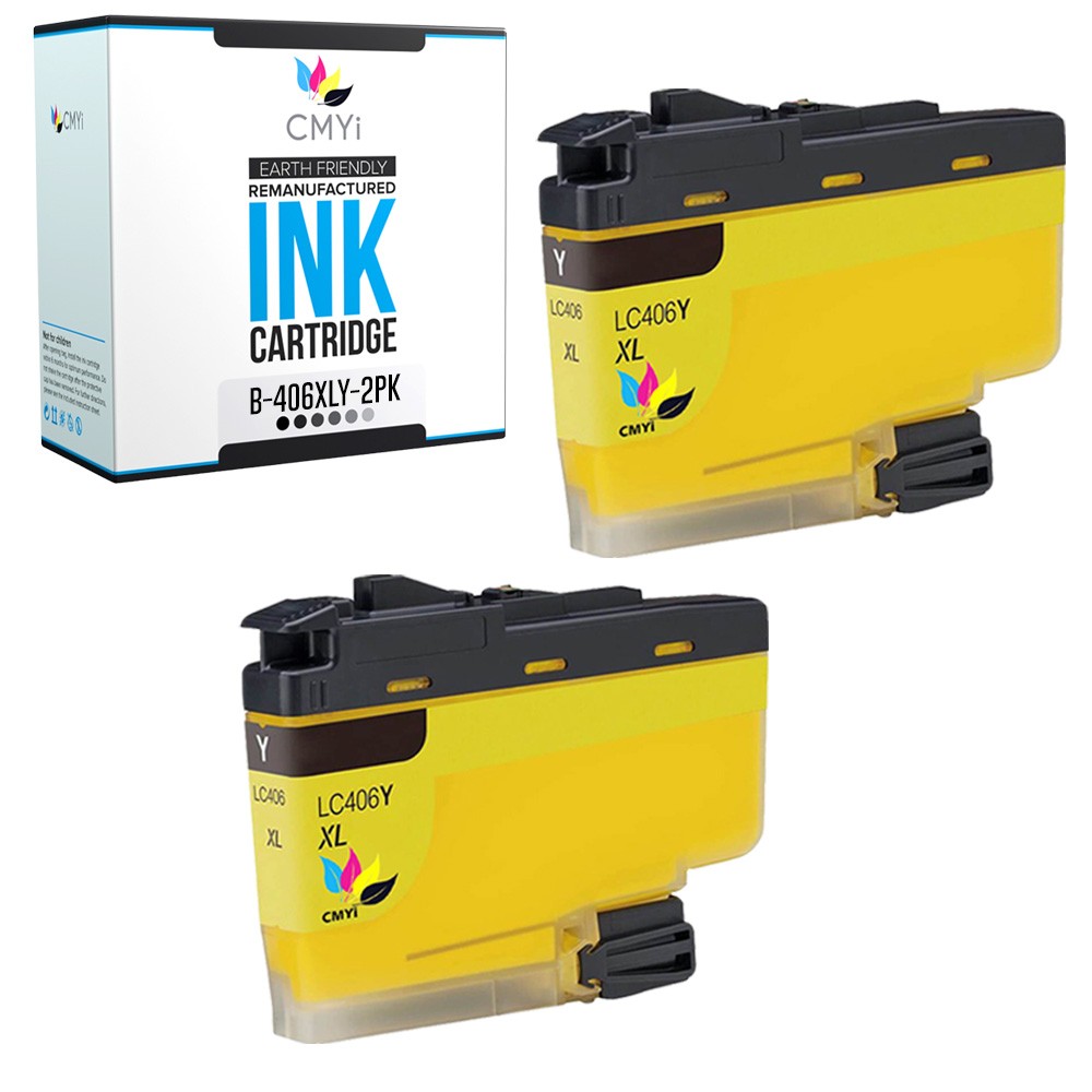CMYi Compatible 2PK LC406XLY Ink Cartridge fits Brother MFC J4535DW J4540DW XL