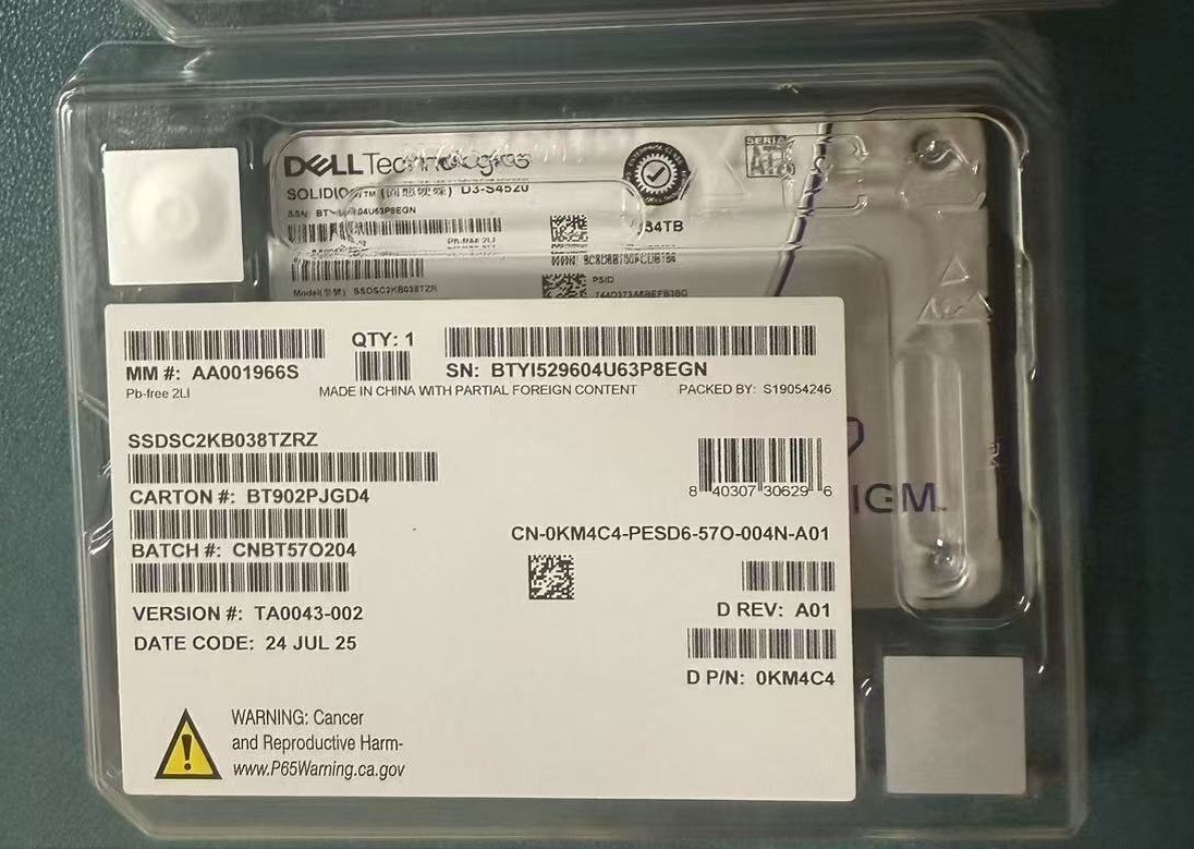 Intel D3 S4520 3.84TB SSD DELL 2.5" SATA III 6Gb/s SSDSC2KB038TZR