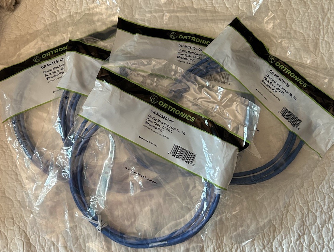 5-PK-OR-MC5E07-06 ORTRONICS  Cord  Clarity 5E 7 Foot Blue  4P 24G ST PVC CM NEW
