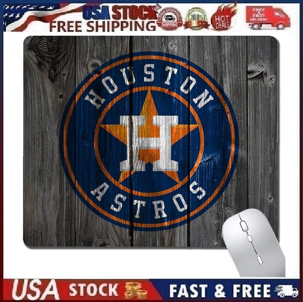 MLB Houston Astros Wood Grain Mouse Pad Gaming Mouse Pad, For Astros Fans Sty 1