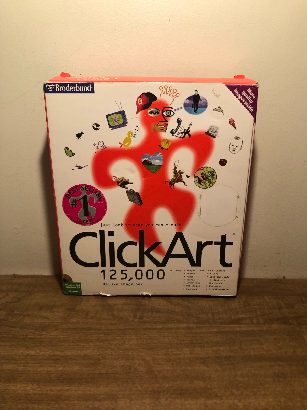 Click Art 125,000 Borderbund Image Clip Animations Photo Sound Win 3.1 95