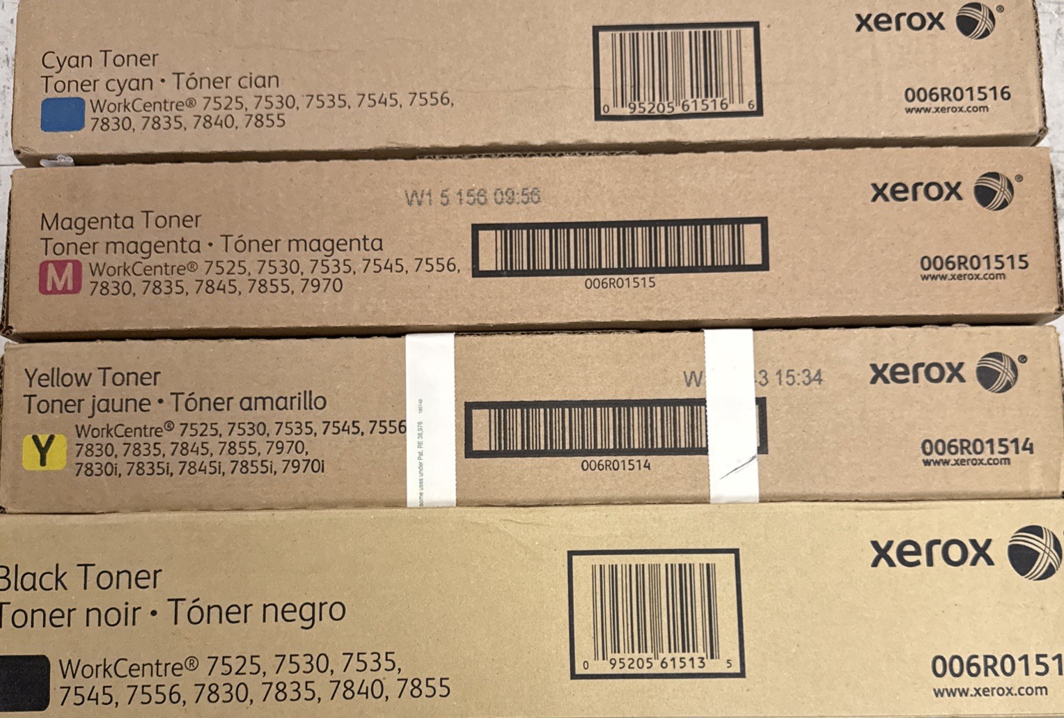 Xerox WorkCentre 7830 / 7556 / 7855  Toner Set CMYK NIB
