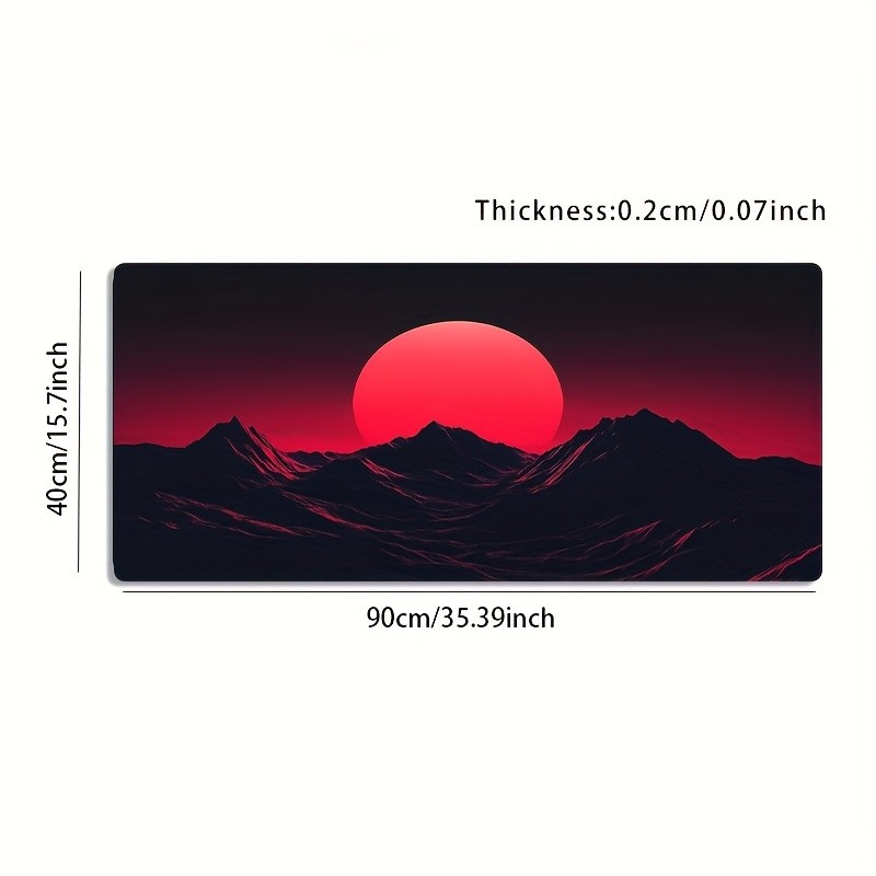 1pc Large Size Esports Gaming Mouse Pad, Red Hanging in Mountains Minimalist P