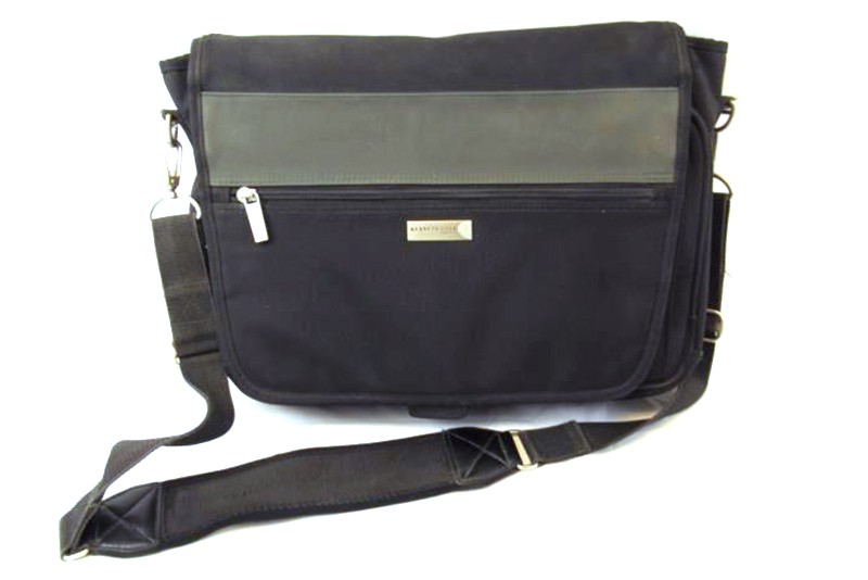 Kenneth Cole New York Laptop Bag Black Gray 8 Compartment Shoulder Strap