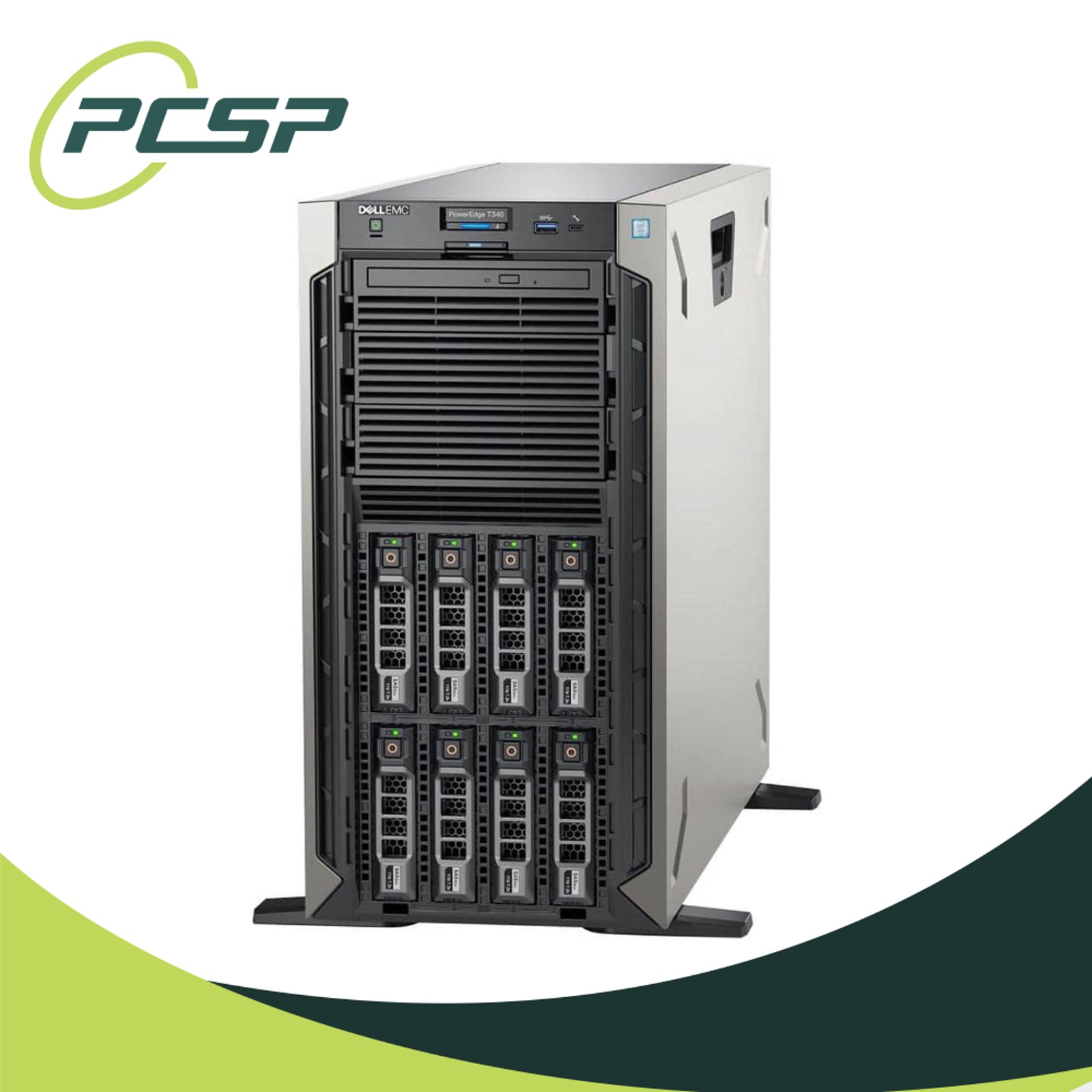 Dell PowerEdge T340 8B LFF Tower Server Xeon E-2174G 3.8GHz 64GB H330 NO HDD