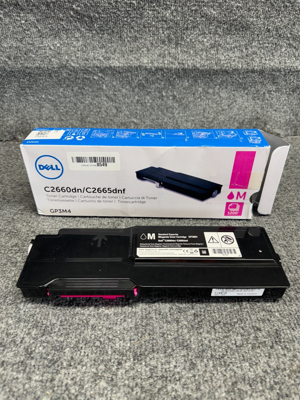 Dell GP3M4 Magenta Toner Cartridge, 1200 Yield, 1 Size