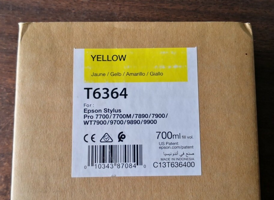 11-2020 Opened Bag Never Used EPSON T6364 Yellow 700ml Ink 7890/7900/9890/9900