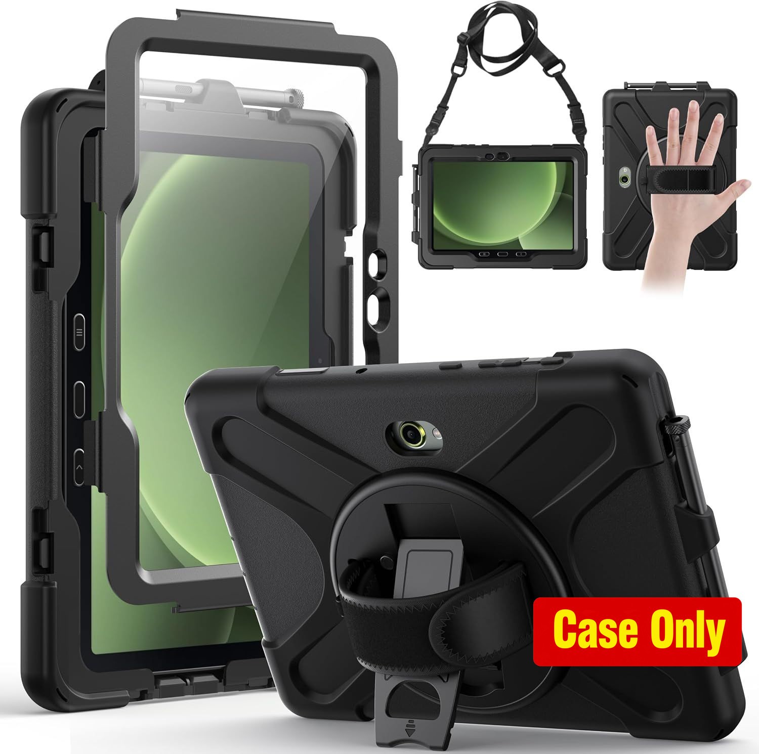 Shockproof Black Case for Samsung Galaxy Tab Active 5 Pro 2025 - Rugged Design