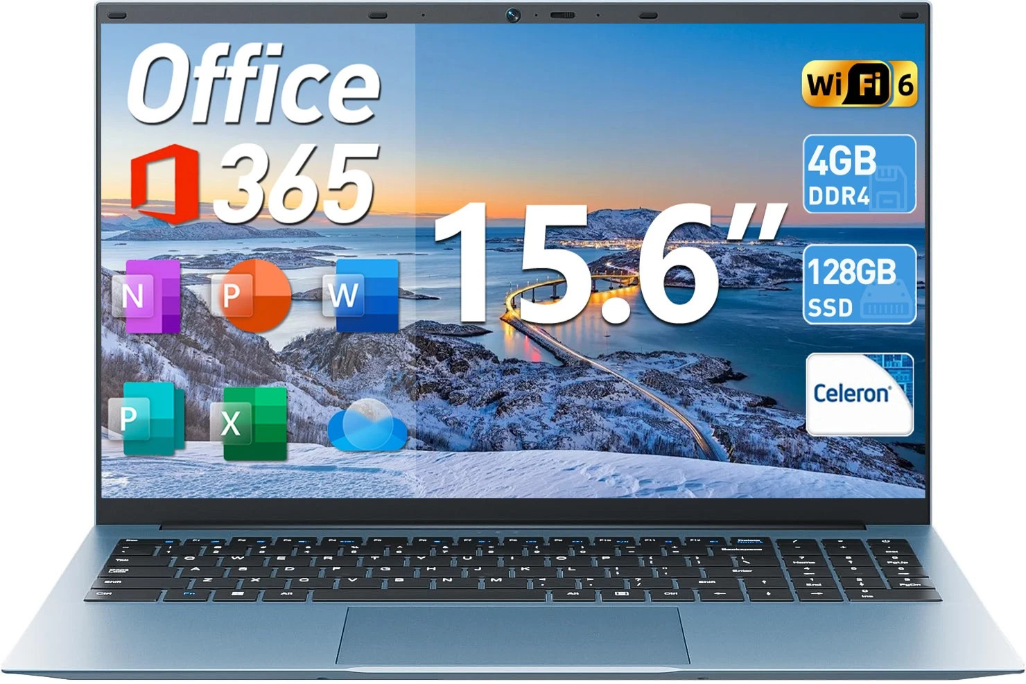2026 New 15.6" Windows 11 Laptop, Intel Celeron 4GB RAM 128GB  SSD, Business