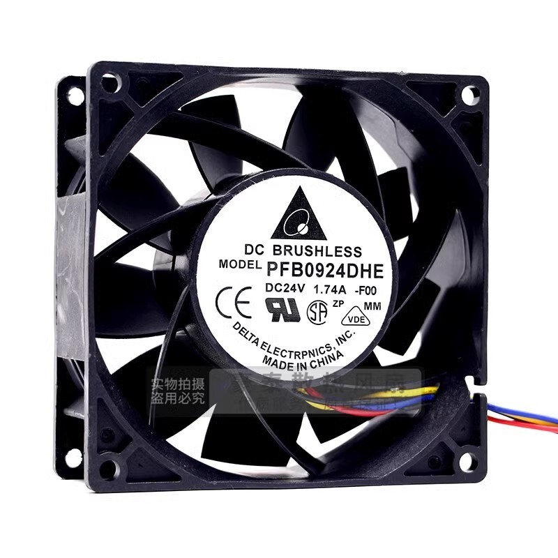 Delta PFB0924DHE 9038 DC24V 1.74A 9CM 4-Wire Inverter Cooling Fan