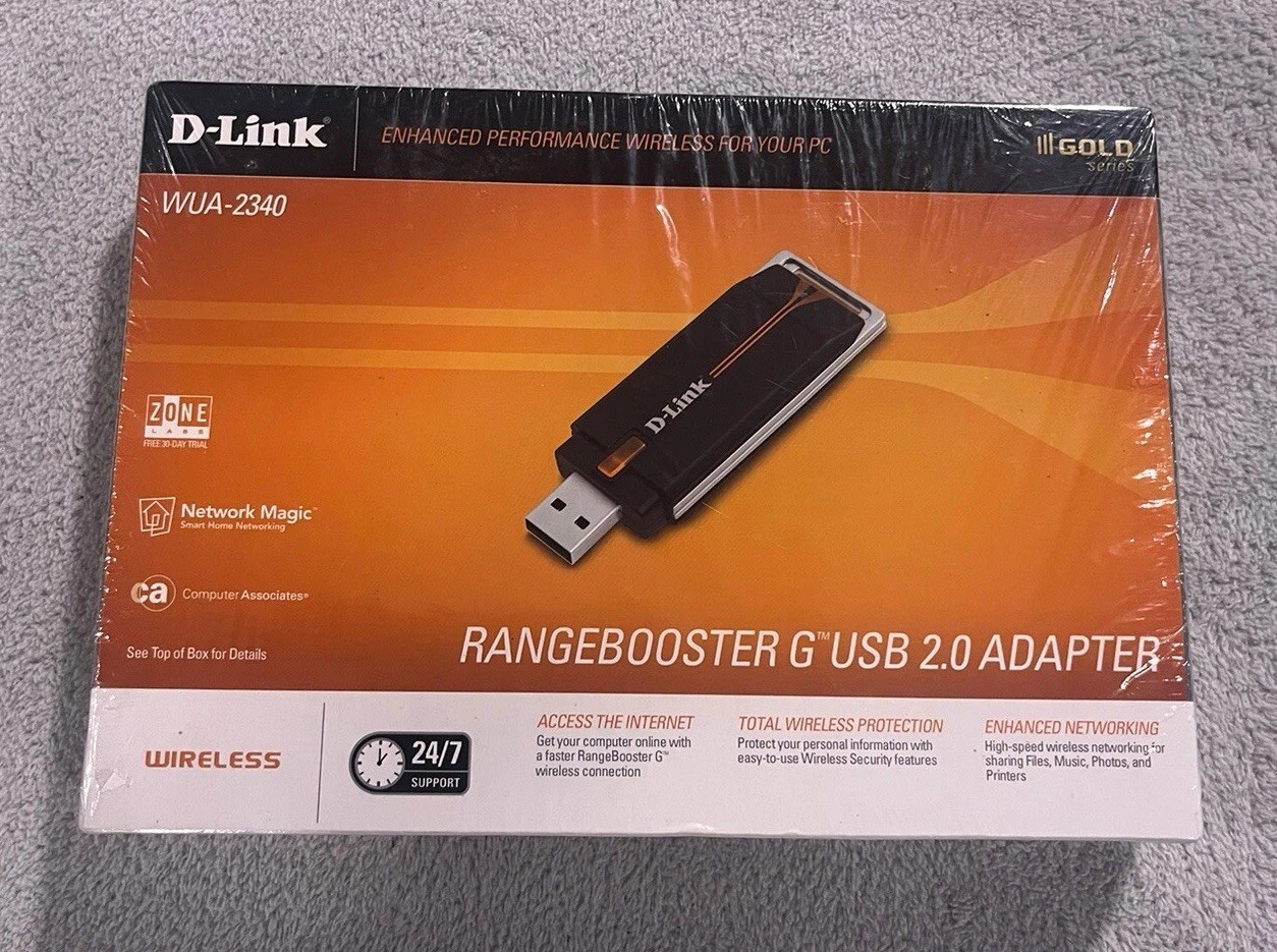 D-LINK Range Booster WUA-2340 Wireless USB 2.0 Adapter Fast Shipping