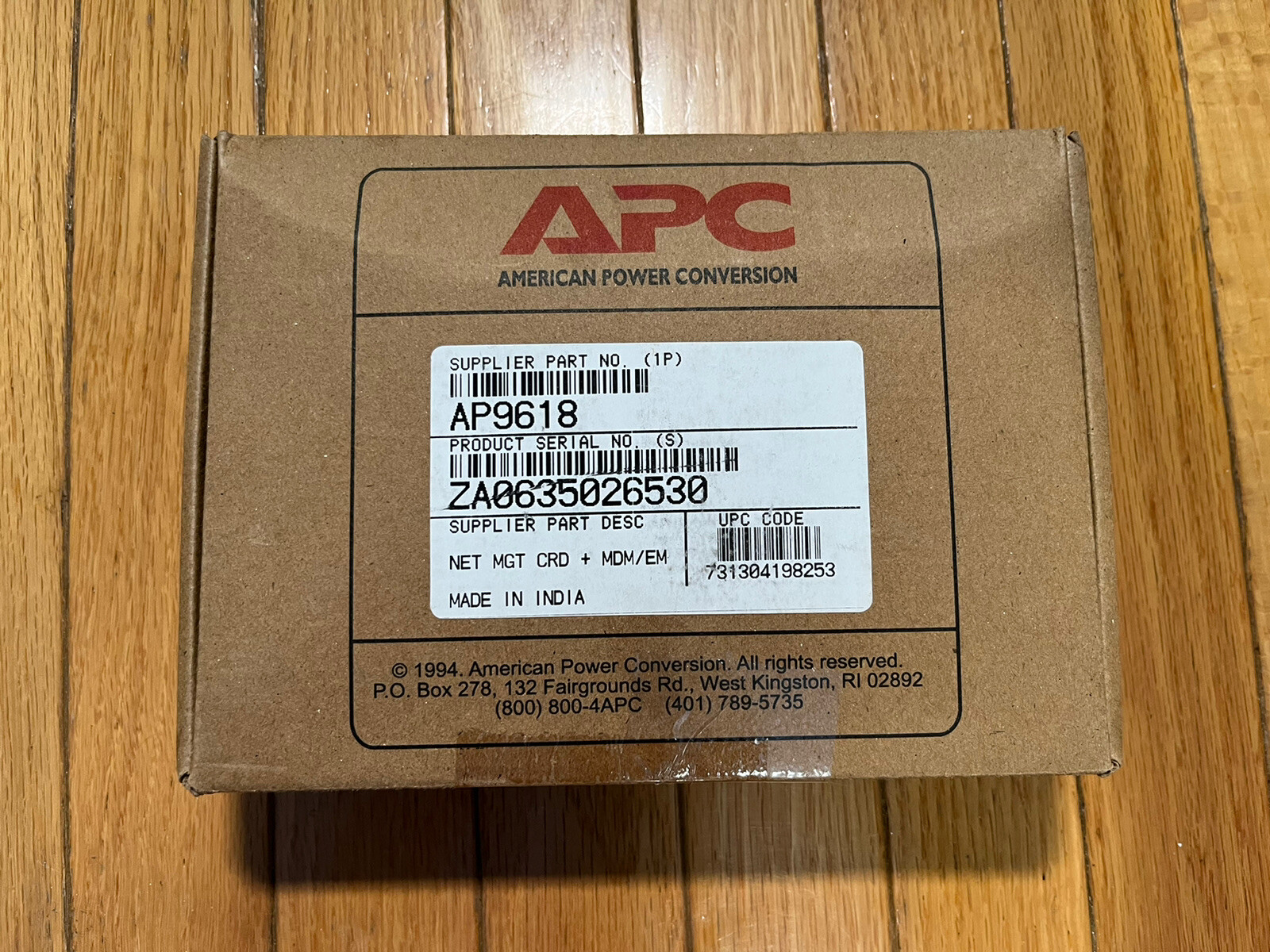 APC AP9618 UPS Network Management Card, New Open Box