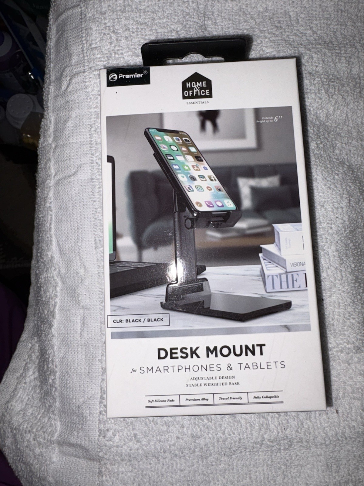 Brand New Black Home Office Desk Mount Smart Phones & Tablets Stand Holder