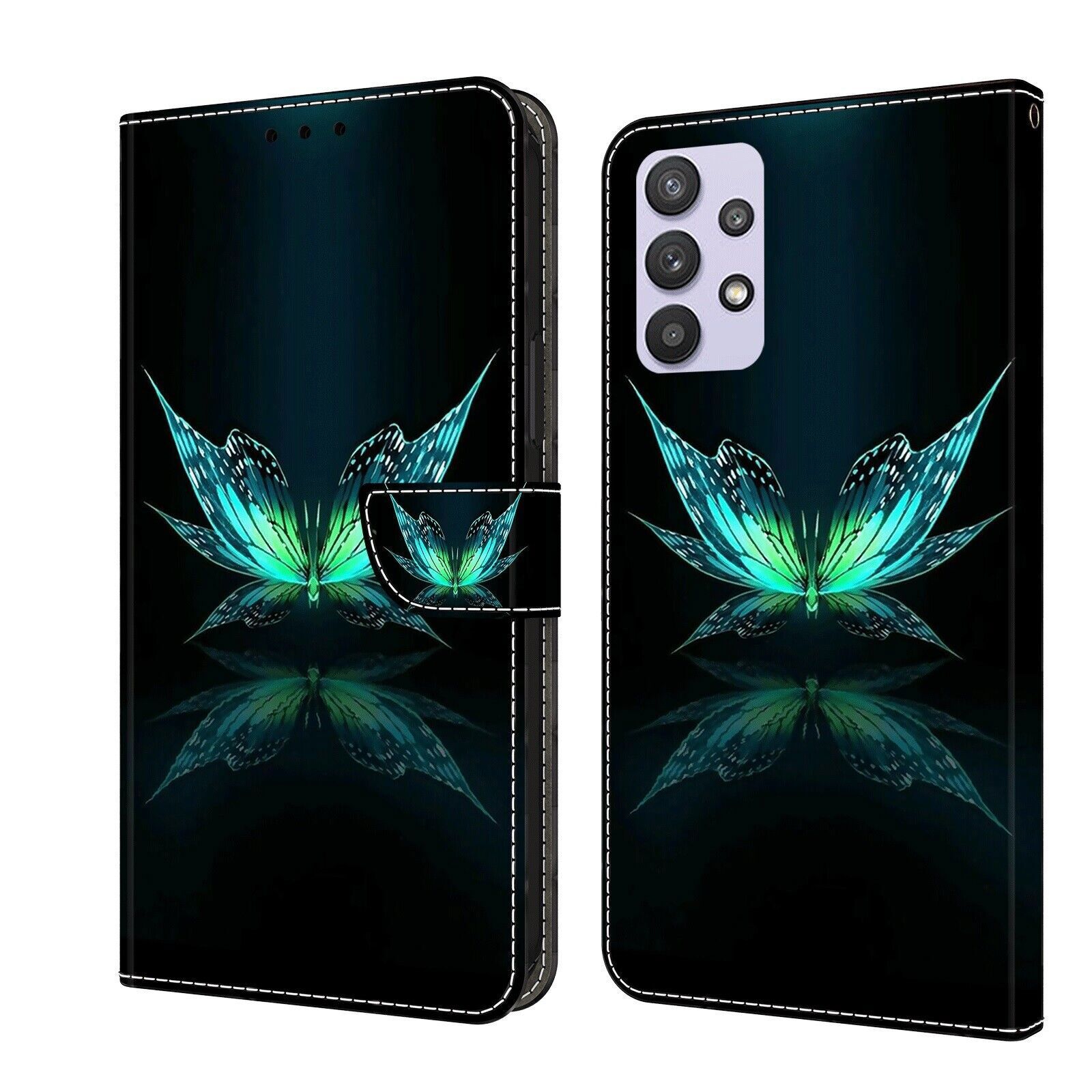Flip Butterfly Flower Card Wallet Stand Cover Case For A3 A5 A7 A8 S6 S7