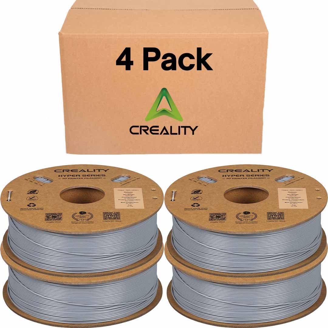 Creality Hyper ABS 3D Printer Filament - 1.75mm 1kg Rolls- Grey - 4 Roll Pack