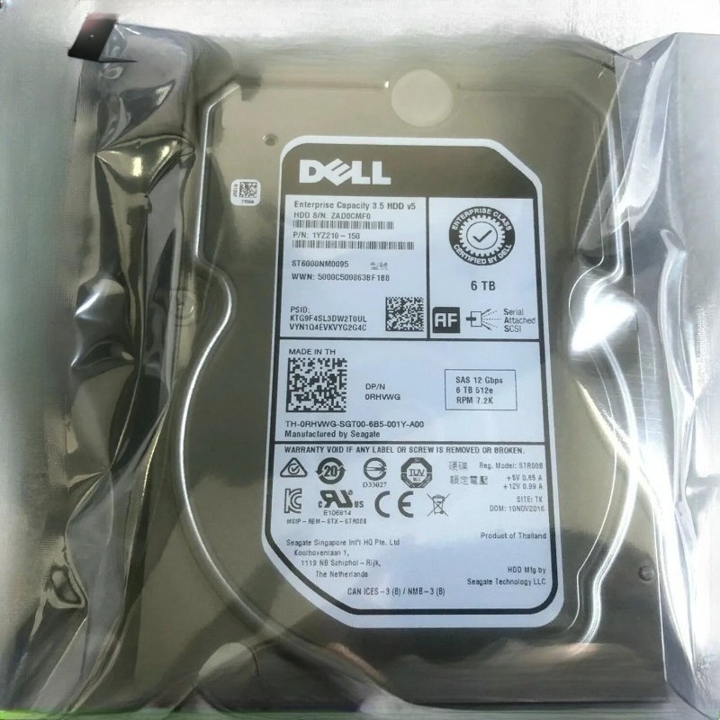 DELL RHVWG 0RHVWG ST6000NM0095 6TB 7200RPM 128MB SAS 12Gb/s 3.5" Hard Drive