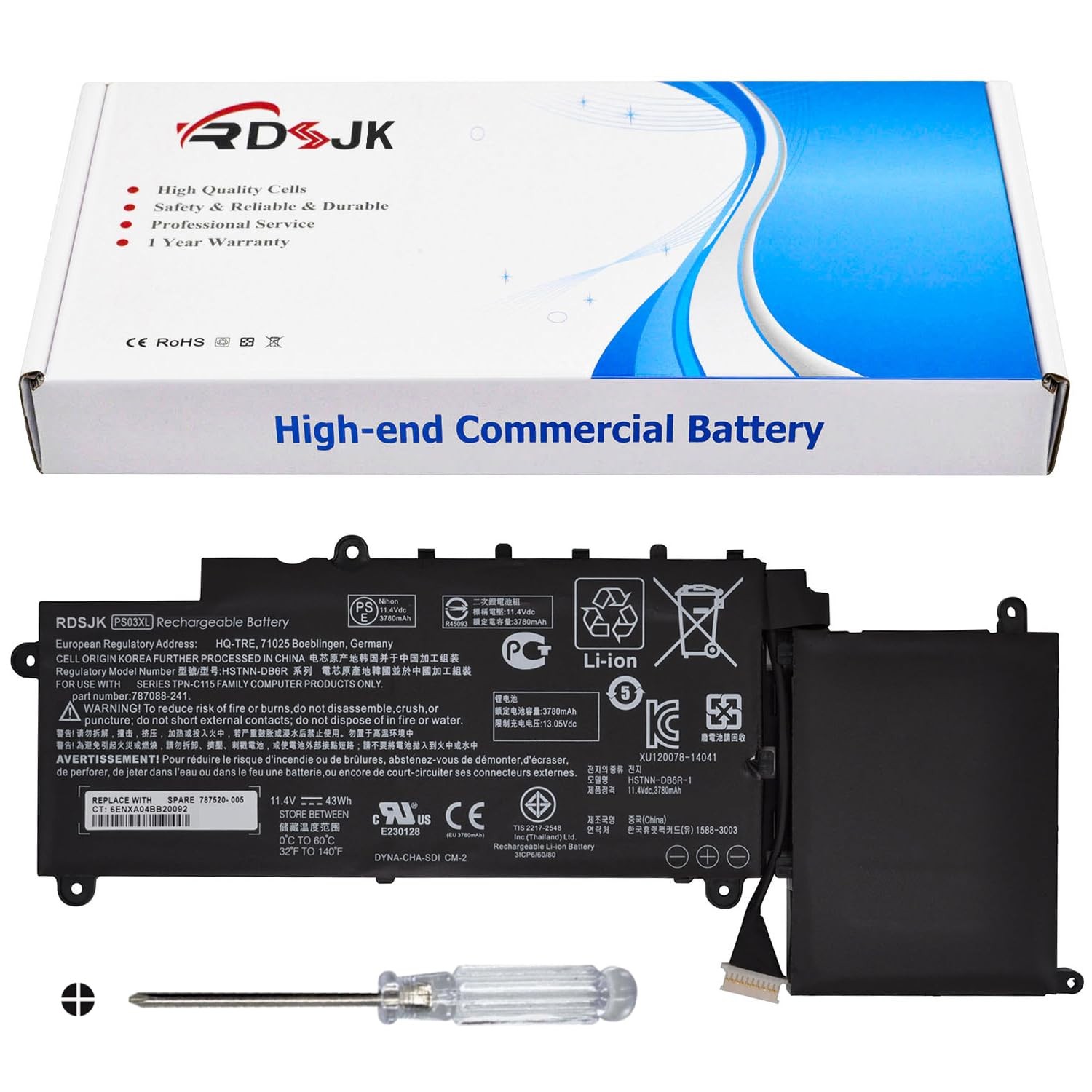 PS03XL Laptop Battery for HP Pavilion X360 310 G1 Stream 11 X360 11-R008TU