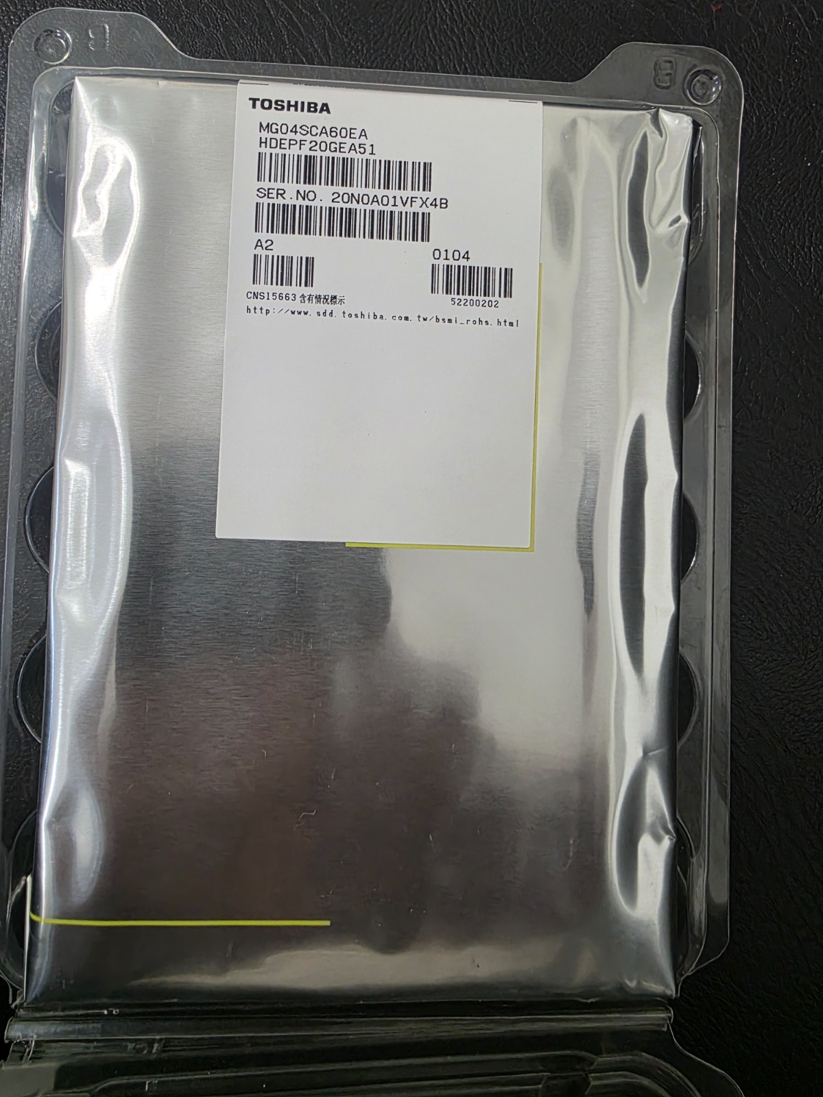 Toshiba MG04SCA60EA 6TB,Internal,7200RPM,3.5"(HDEPF20GEA51)Hard Drive