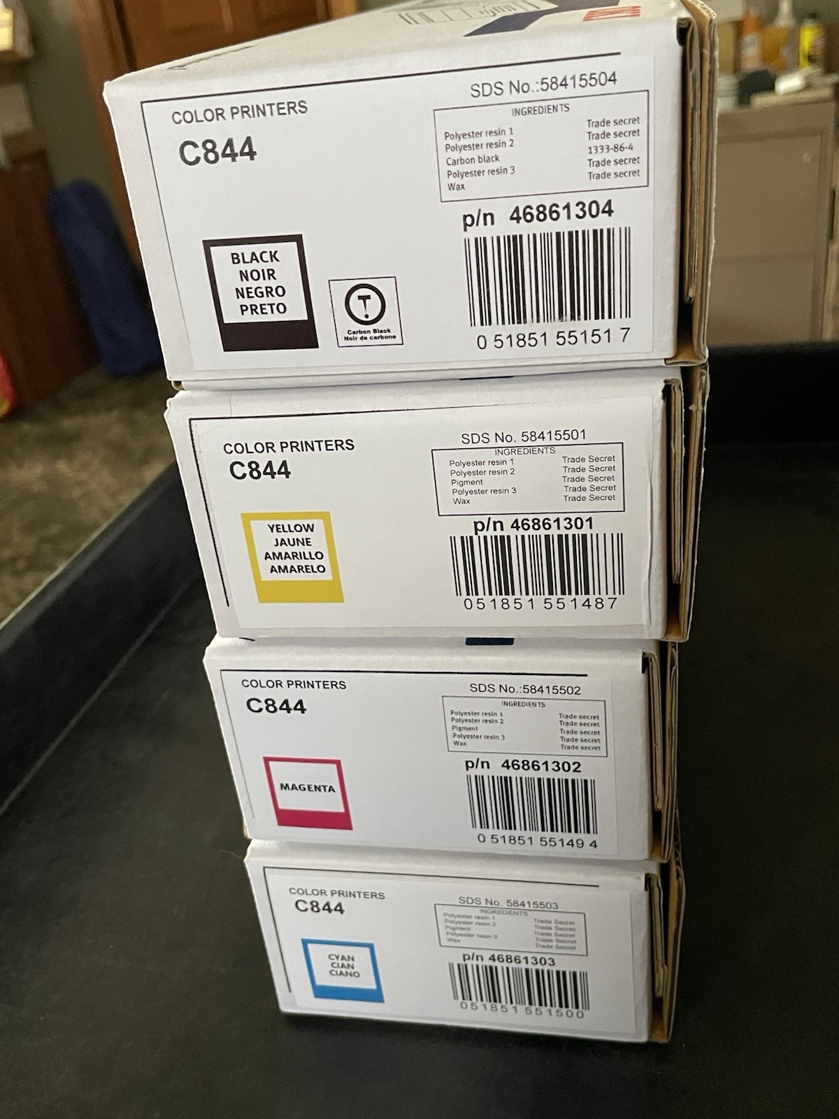 OKI C844 SET OF FOUR Toner Cartridges ALL COLORS 46861301, 02, 03, 04 OKIDATA