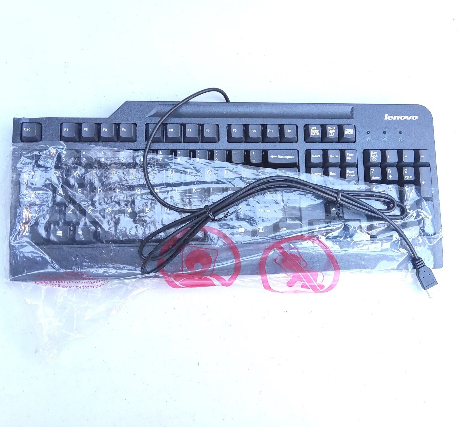 NEW Open Box - Lenovo Black USB Keyboard  Model KB1021