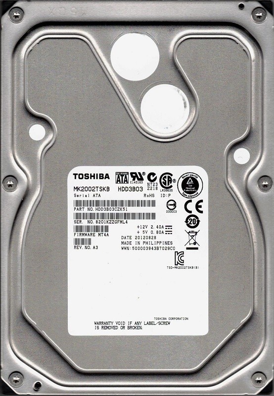 Toshiba MK2002TSKB P/N: HDD3B03CZK51 F/W: MT4A 2TB