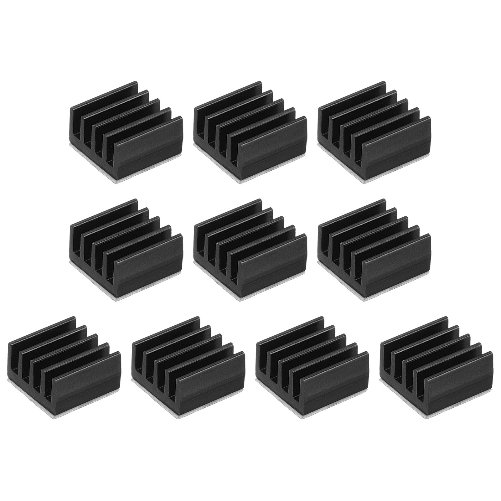 10Pcs, Heatsink 9x9x5mm Aluminum Heat Sink w/ Thermal Blue Sticker Black