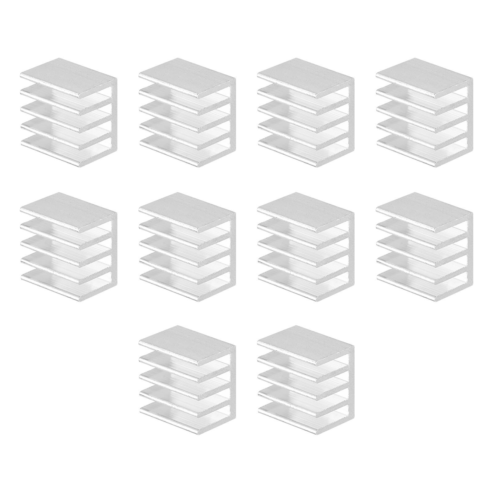 10 Pack 14x14x10mm Electronic Cooler Radiator w/ Thermal Paste for MOS & IC Chip