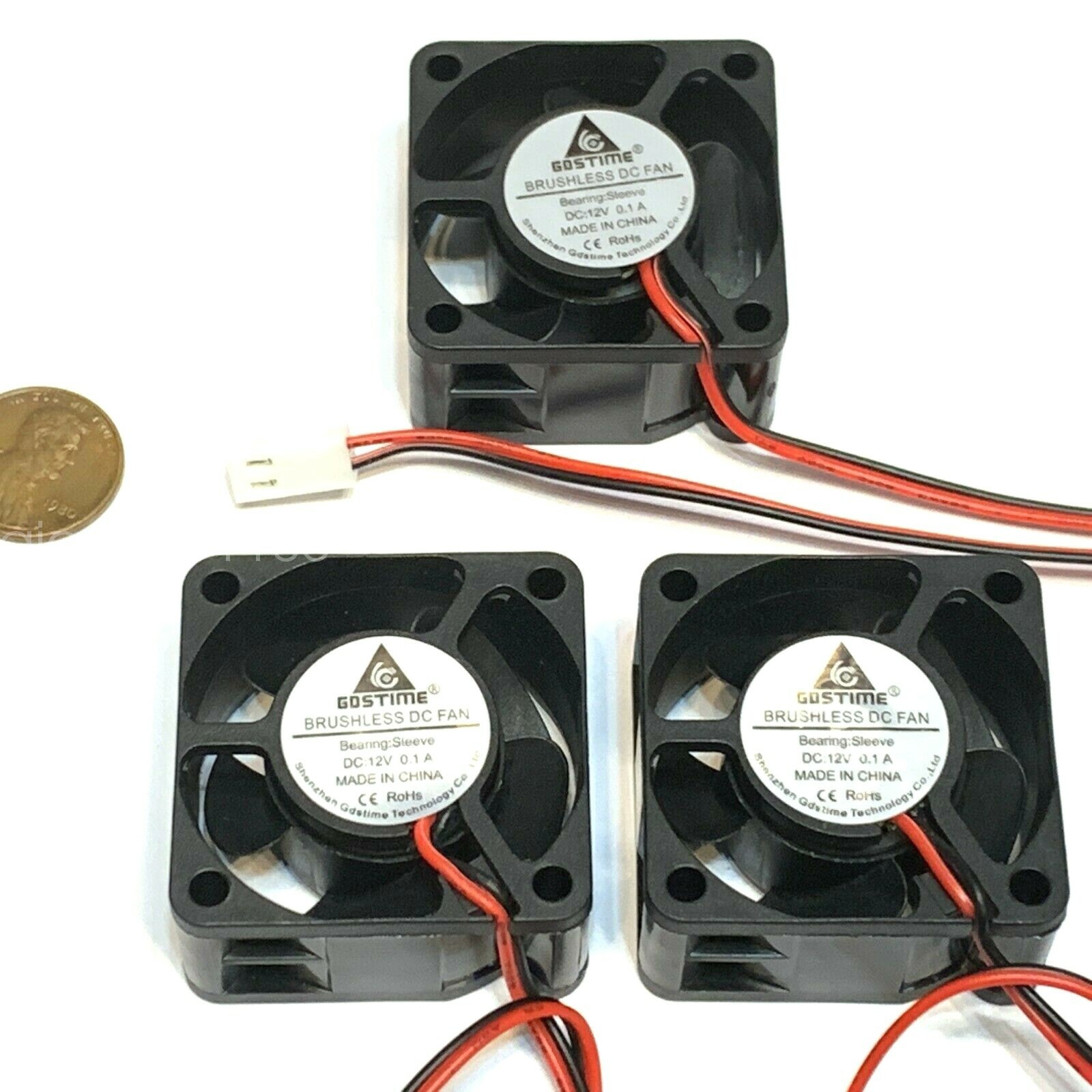 3 Pieces Fan 12v mini 40mm x 20mm 2pin 4020 dc mini micro brushless cooling