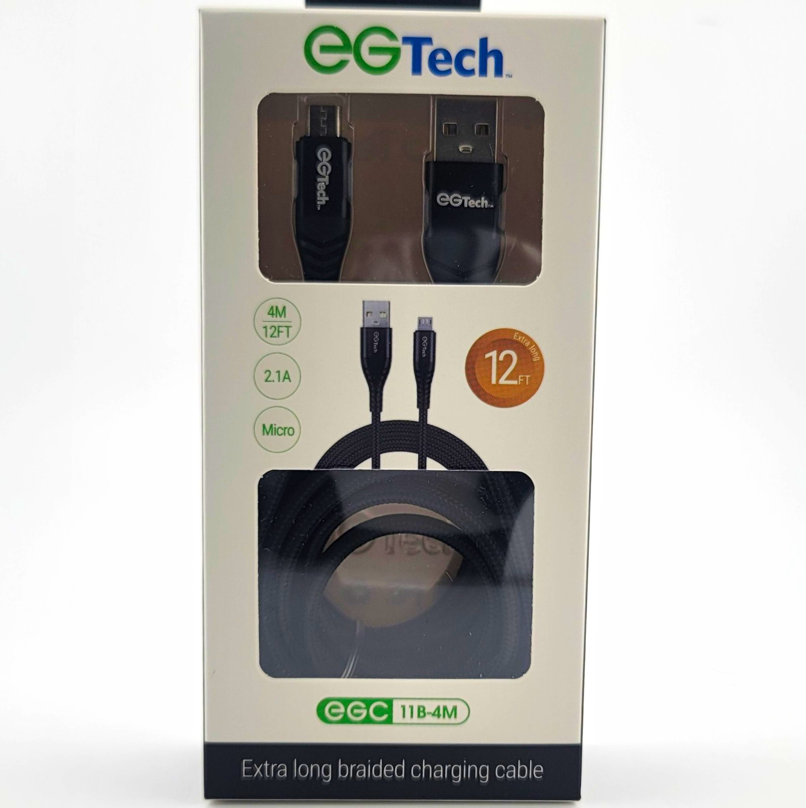 EG Tech 12FT Micro USB Cable Extra Long Braided Charging Cord / PS4 Xbox Kindle