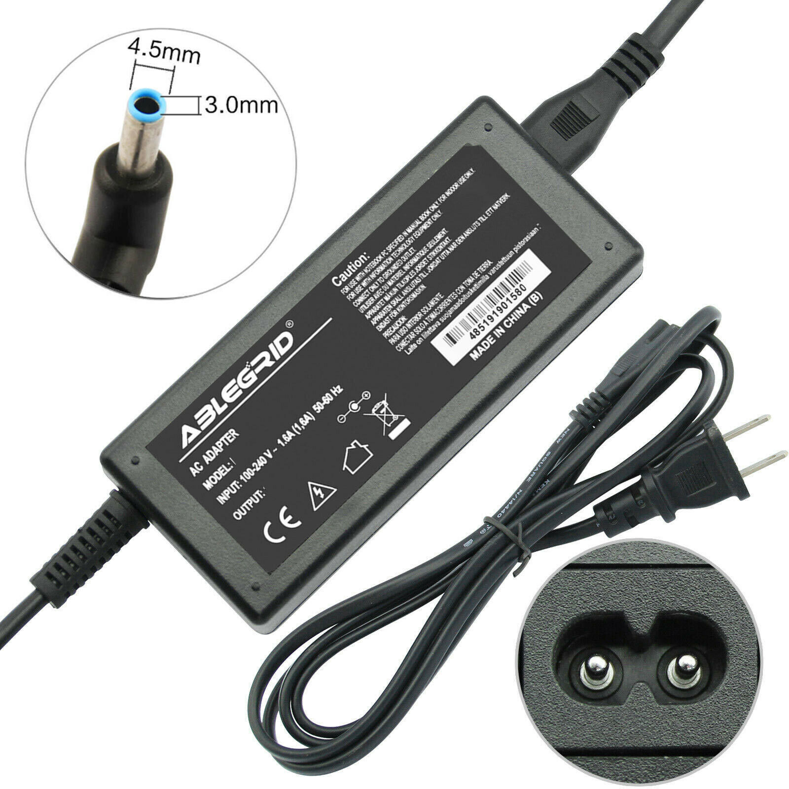 45W AC Adapter Charger Power Cord For HP 14-ac151nr 14-ac154nr 14-ac159nr Laptop