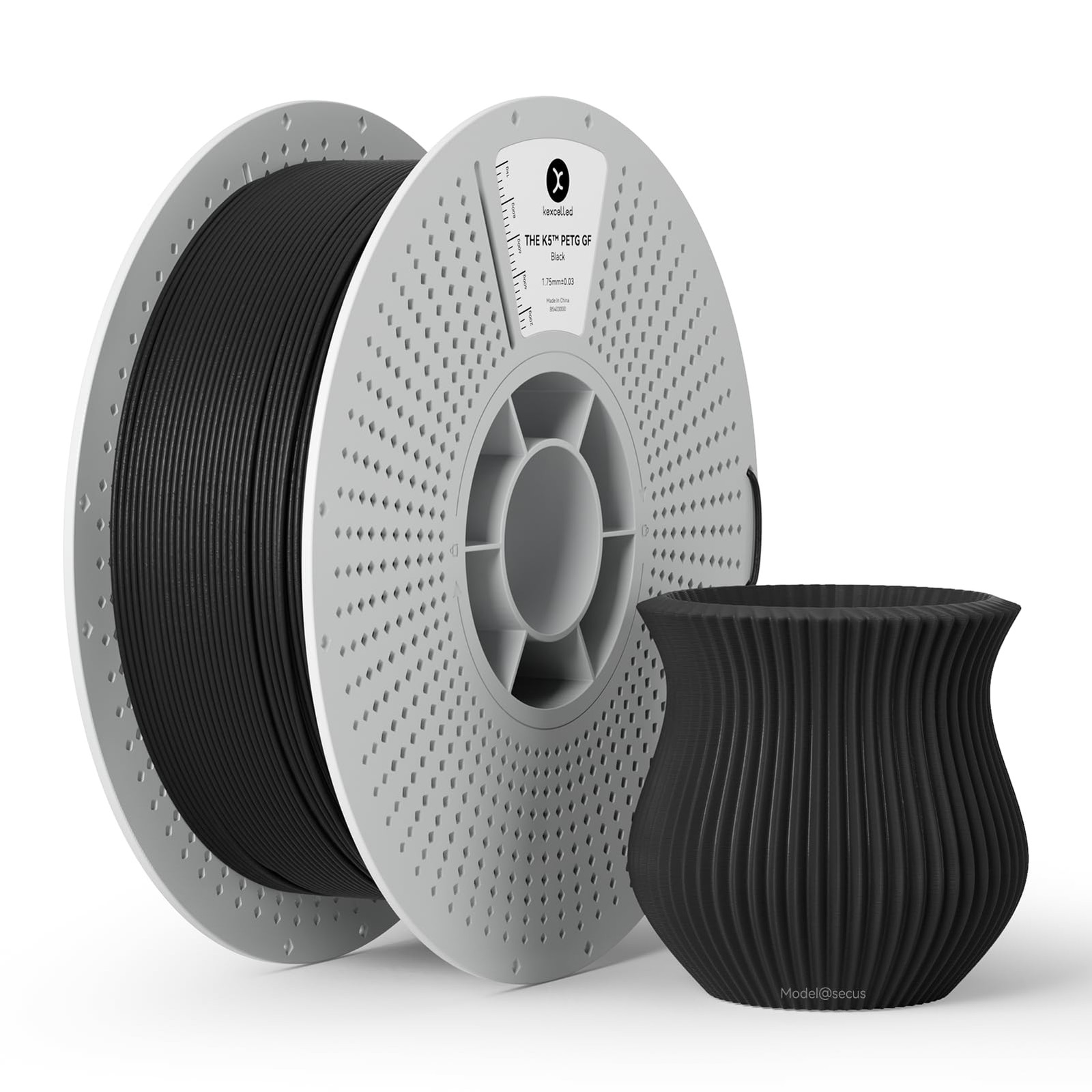 Glass Fiber PETG GF Filament Black,Matte PETG GF 3D Printer Filament 1.75mm 1...