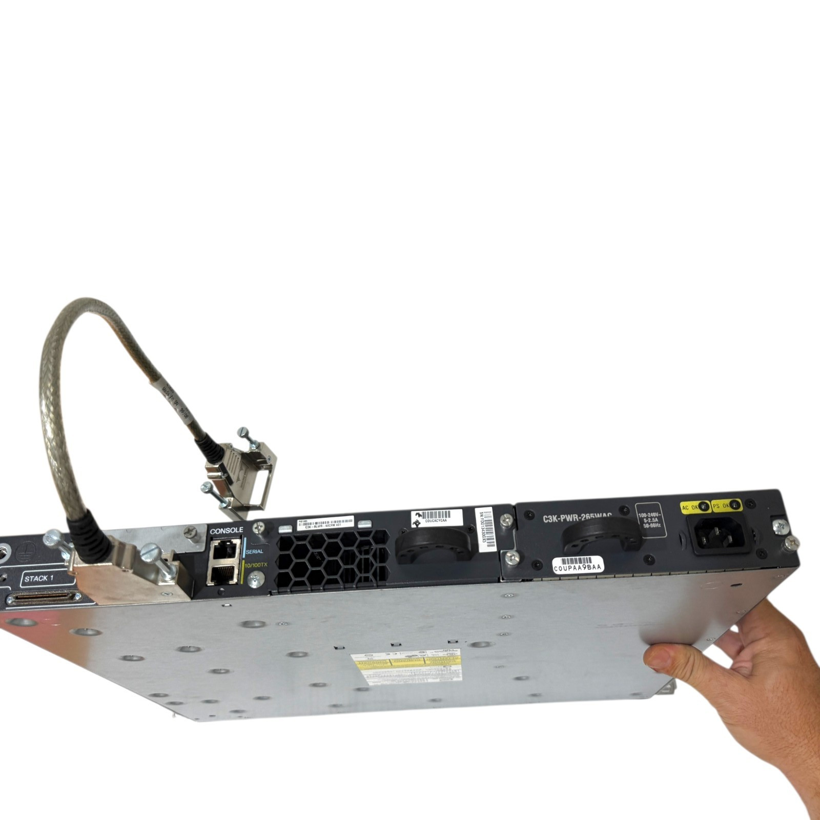 Cisco Catalyst WS-C3750E-24TD-S 24-Port Managed Switch C3K-PWR-265WAC C3K-BLWR