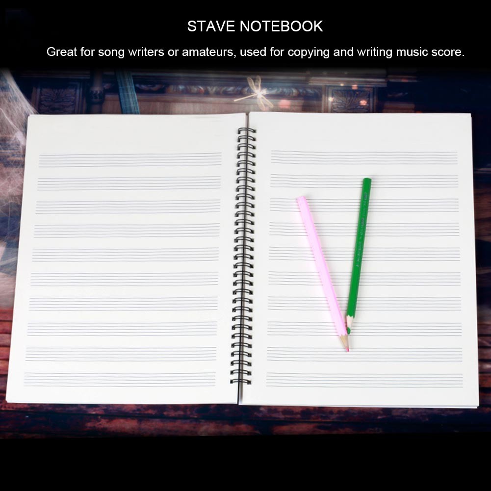 50 Pages Musical Notation Staff Notebook Music Manuscript Writing Paper (Bl QMFY