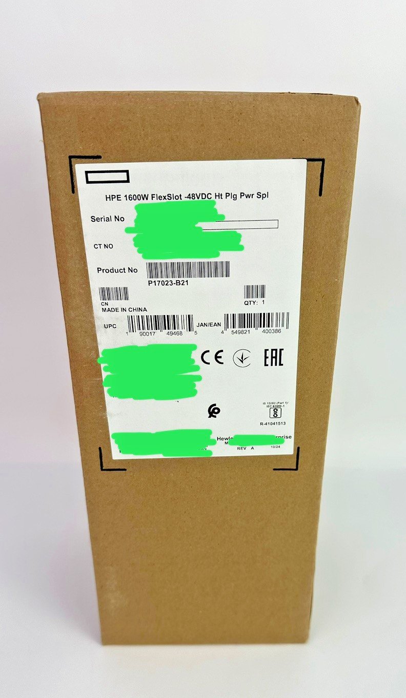 HPE DC 1600W FlexSlot PSU ‑48VDC Power Supply P17023-B21 Gen10 Gen11 40V-72V