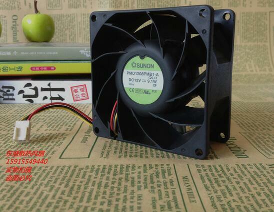 SUNON PMD1208PMB1-A 8038 80x80x38mm DC 12V 9.1W 3-line server cooling fan