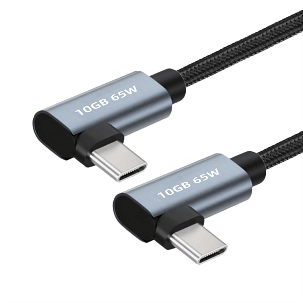 CY USB-C 10Gbps Video 4K Power PD 65W Cable Male to Male Dual Right Angled