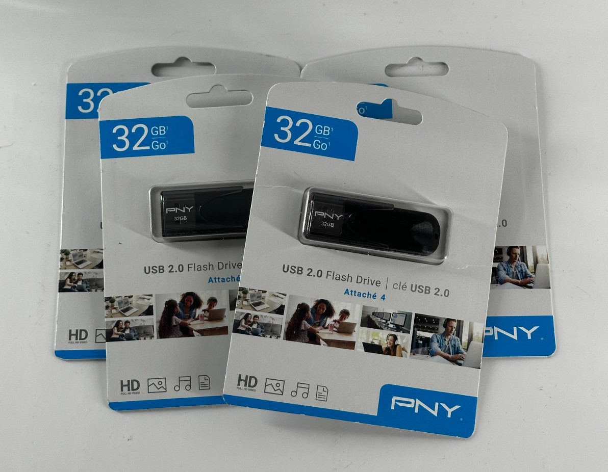 (4) PNY 32GB Attache 4 USB 2.0 Flash Drive Lot