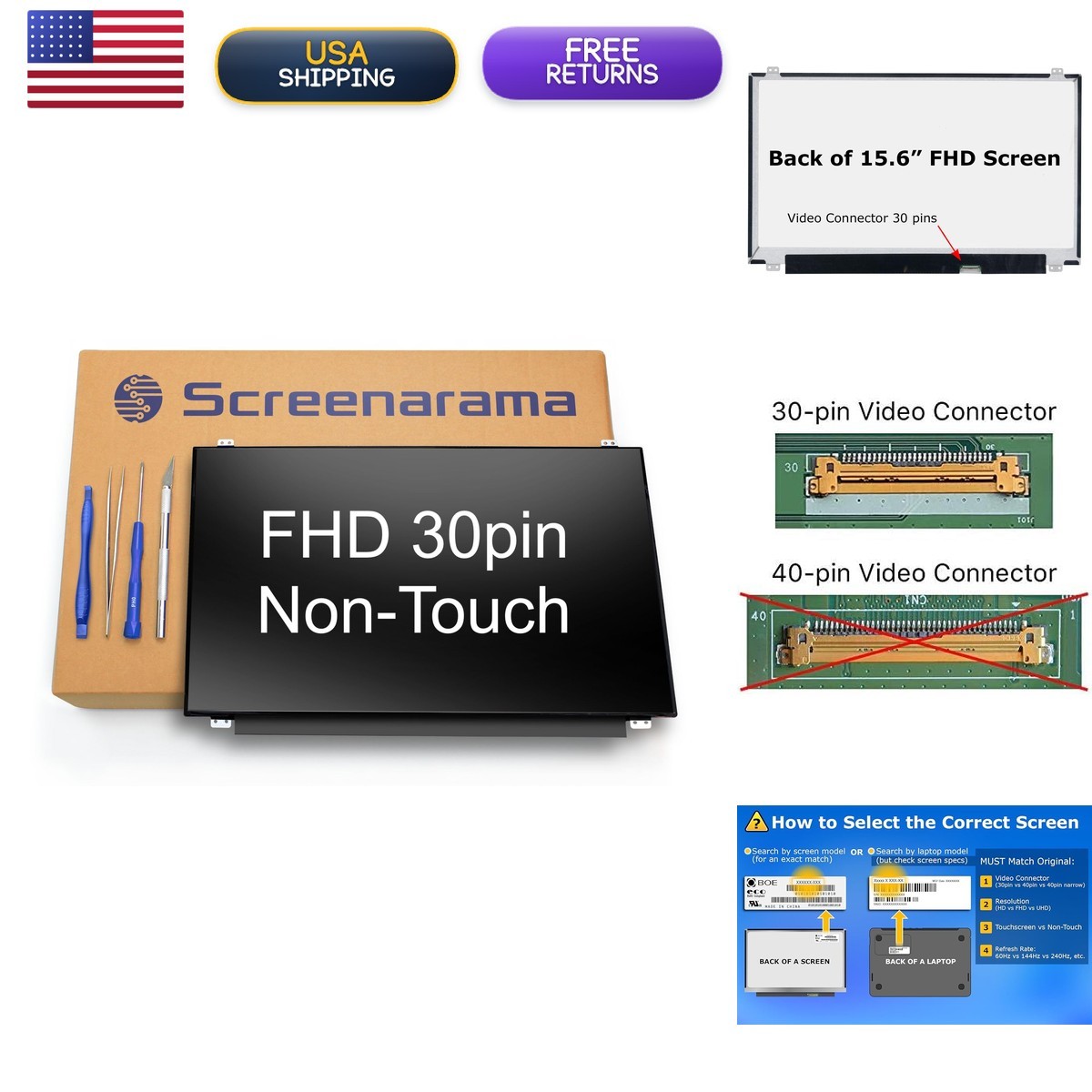SCREENARAMA Screen Replacement for Dell G5 5587 P72F002