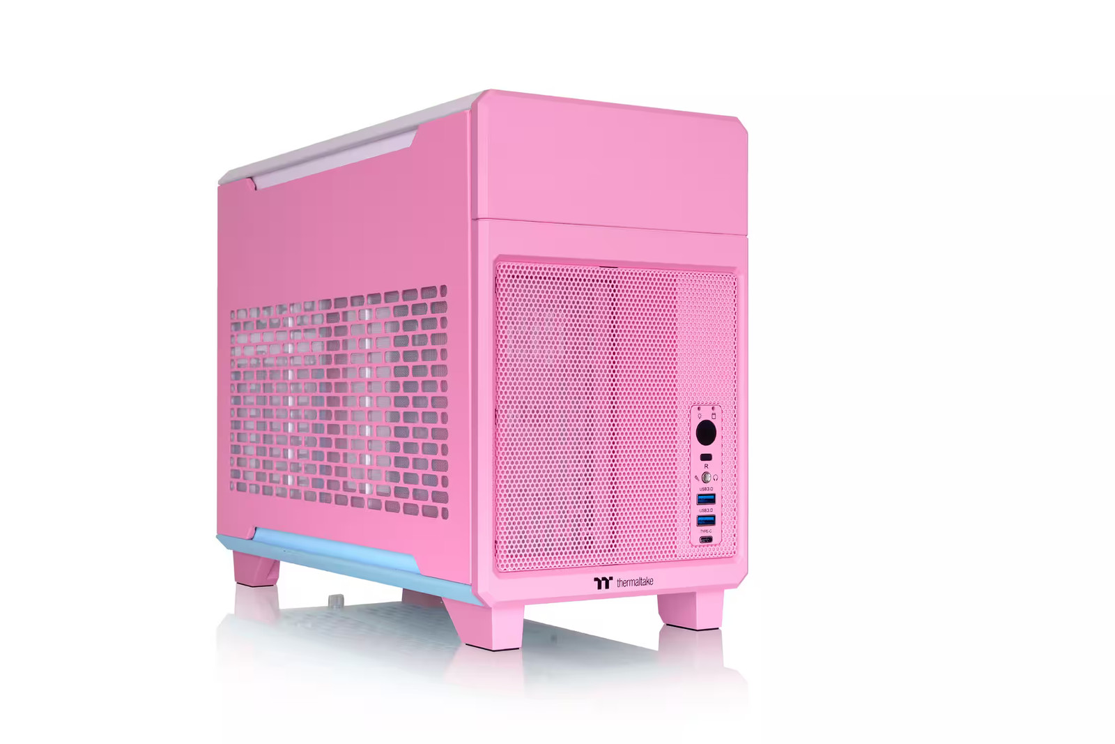 Thermaltake - TR100 SFF mITX Mini Tower PC Case with PCIe 4.0 Riser Cable Inc...