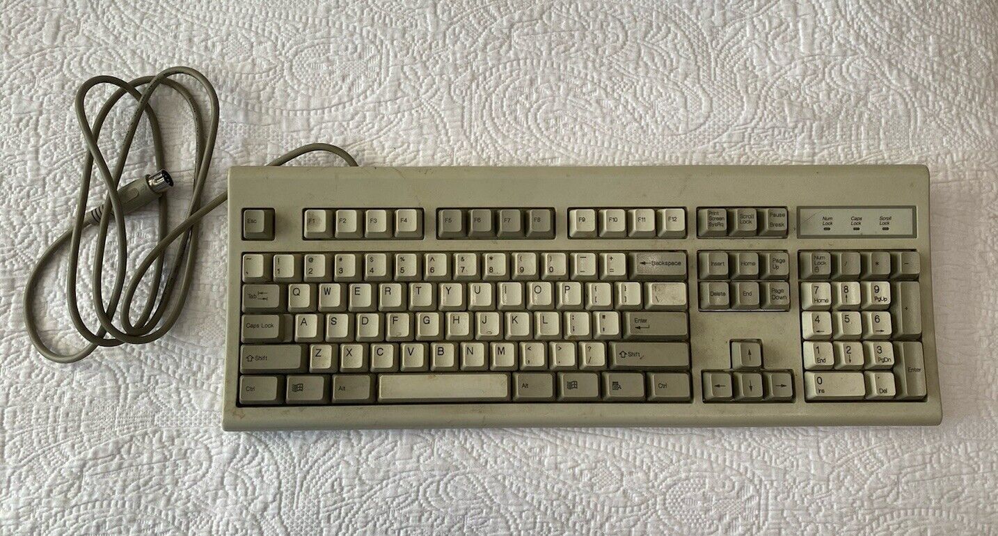 Vintage Microsoft KBD-WIN95 Wired Keyboard 5 Pin Port
