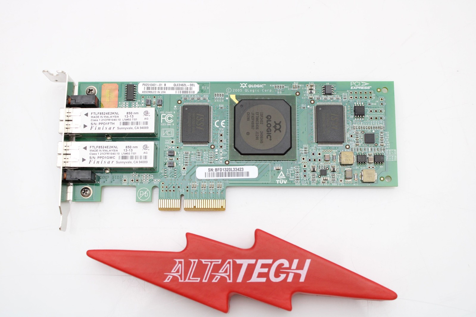 Dell P23M2 4GB Dual Port HBA QLogic QLE2462 LP Low Profile Host Bus Adapter