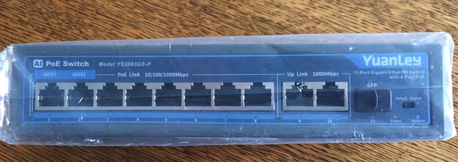 YuanLey 11 Port Gigabit Switch, 8 Gigabit PoE+ Port 2 Gigabit Uplink 1 SFP Port