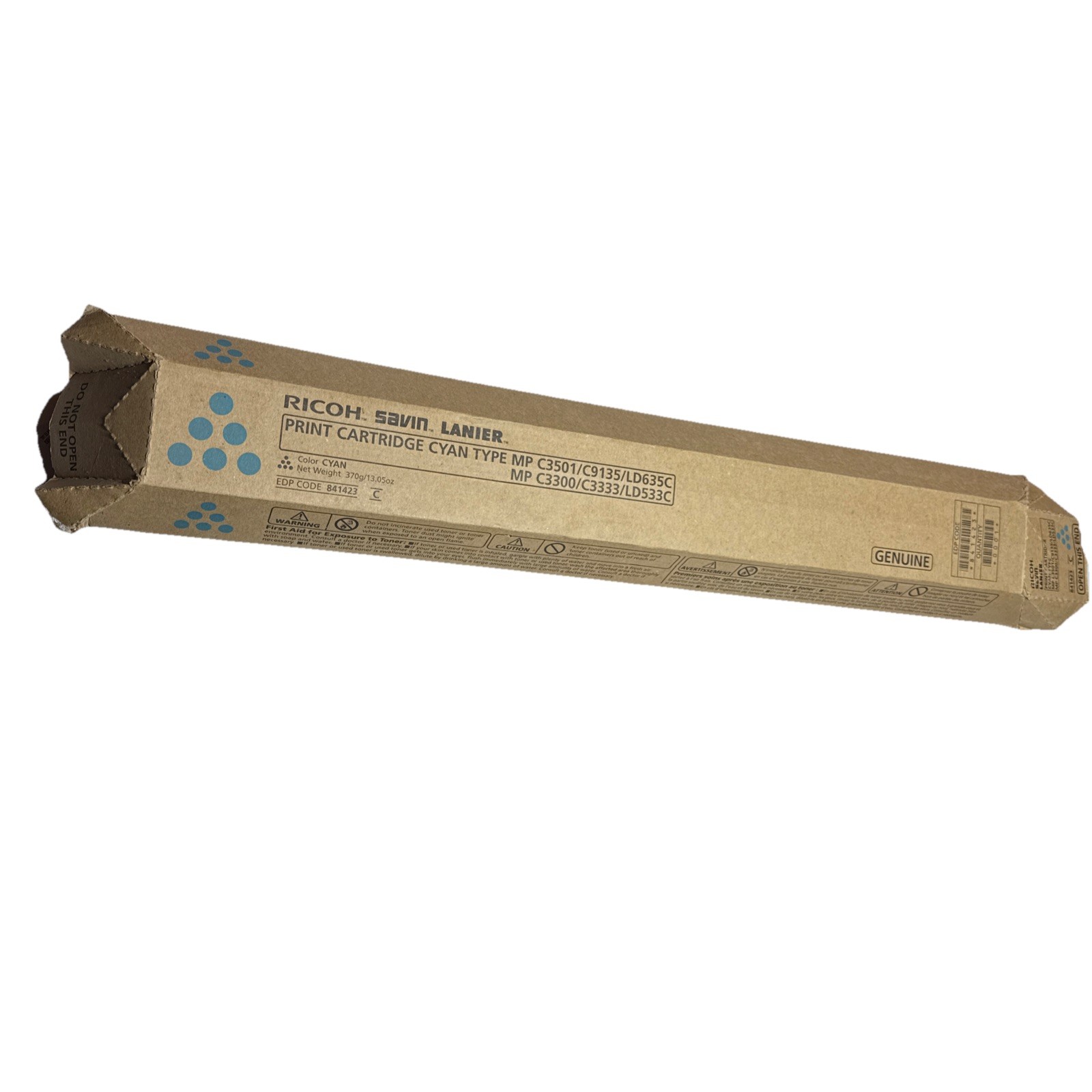 Genuine Ricoh Cyan Toner Cartridge, 17000 Yield (841423