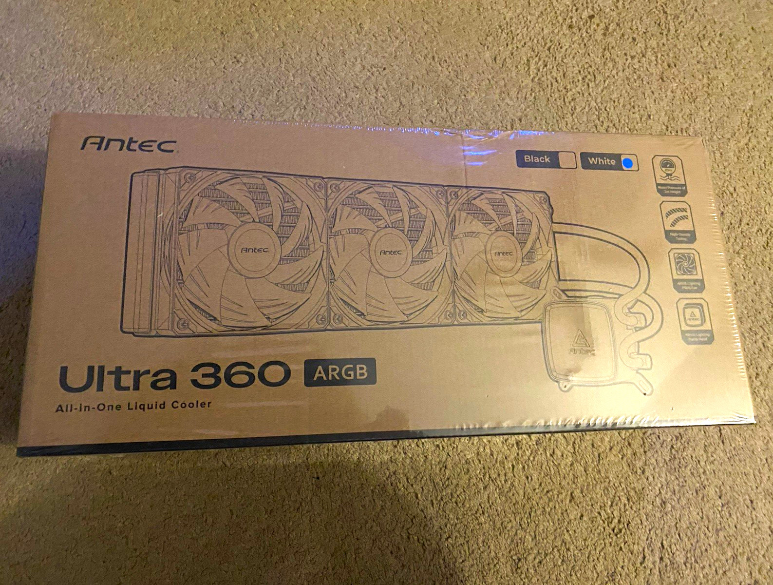 SEALED Antec Ultra 360 ARGB 360mm White AIO Liquid CPU Cooler LGA1700 AM4/AM5