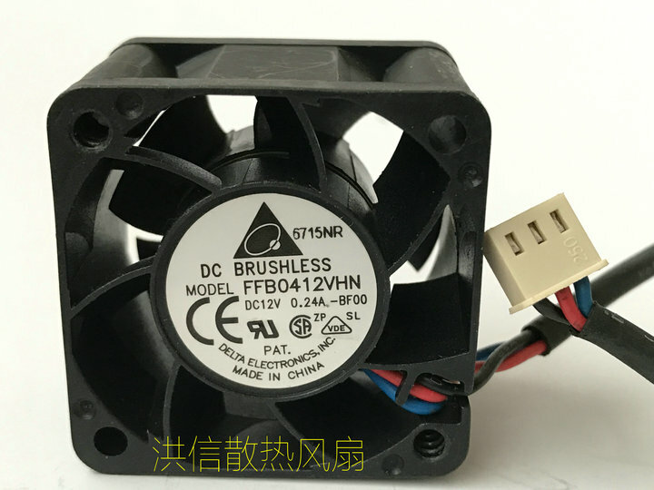1 PCS DELTA Fan FFB0412VHN -BF00 DC12V 0.24A 4028 4CM 3 wires