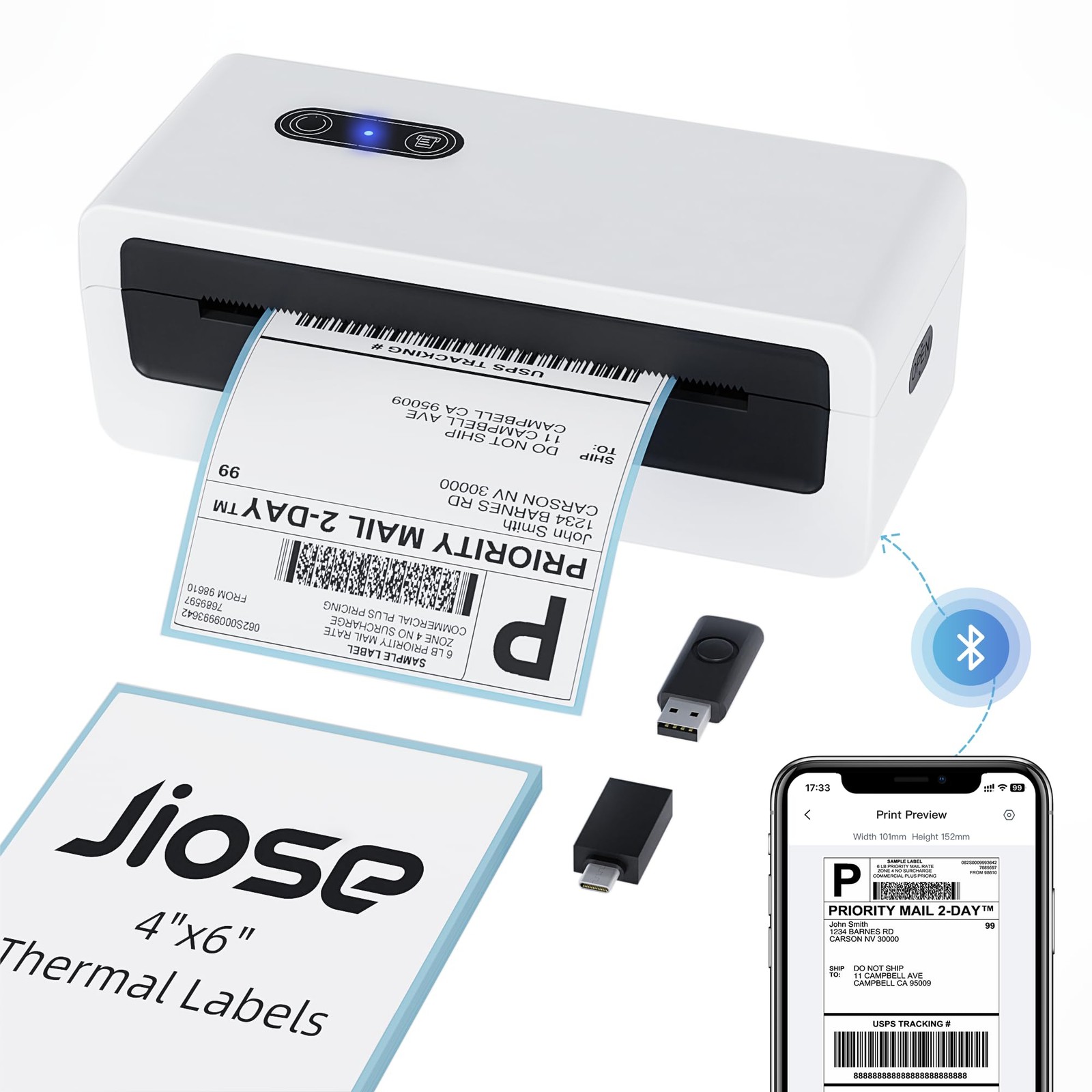 Shipping Label Printer - 4x6 Thermal Printer for Small Business